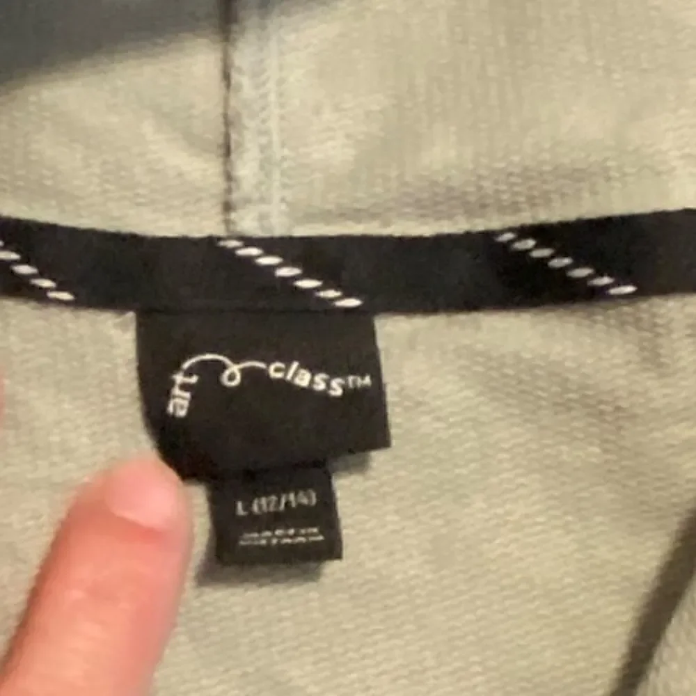 Art Class Kids Hoodie Sage Green and White Size L (12/14)